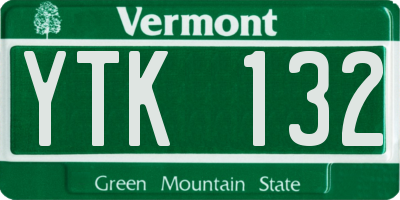 VT license plate YTK132