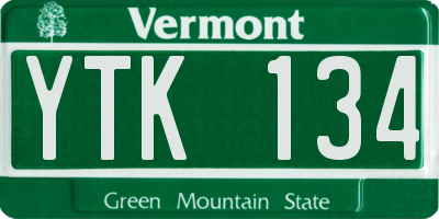 VT license plate YTK134