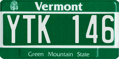 VT license plate YTK146