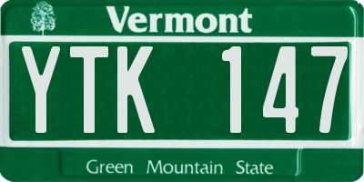 VT license plate YTK147