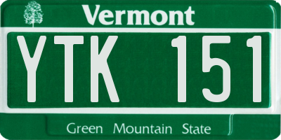 VT license plate YTK151