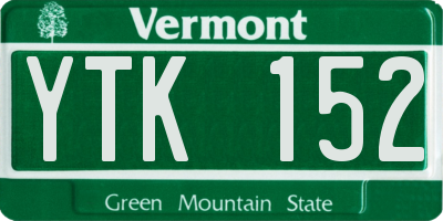 VT license plate YTK152