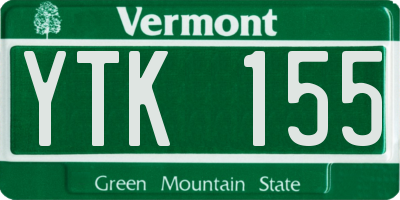 VT license plate YTK155