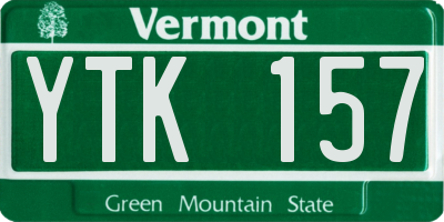 VT license plate YTK157