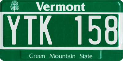 VT license plate YTK158
