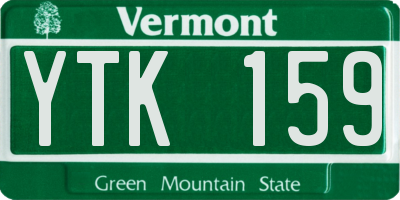 VT license plate YTK159