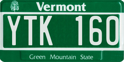 VT license plate YTK160