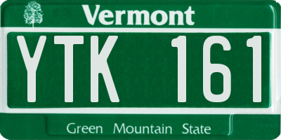 VT license plate YTK161