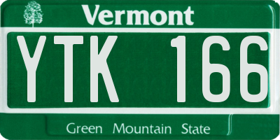 VT license plate YTK166