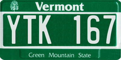 VT license plate YTK167