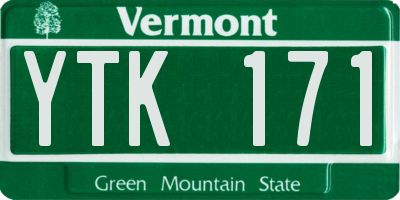 VT license plate YTK171