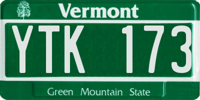 VT license plate YTK173