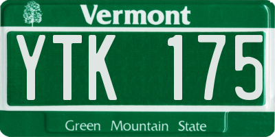 VT license plate YTK175
