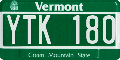 VT license plate YTK180