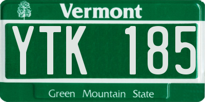 VT license plate YTK185