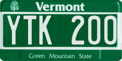 VT license plate YTK200