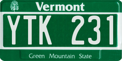 VT license plate YTK231