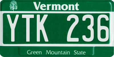 VT license plate YTK236