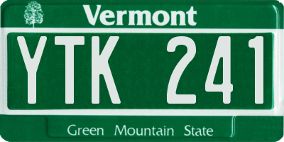 VT license plate YTK241