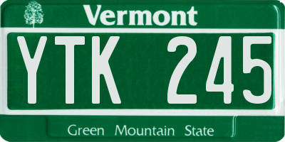 VT license plate YTK245
