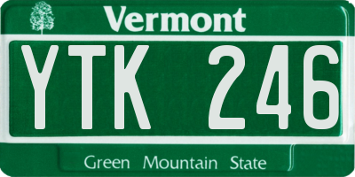 VT license plate YTK246