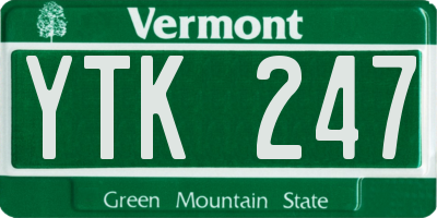 VT license plate YTK247