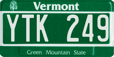 VT license plate YTK249