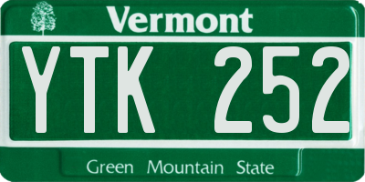 VT license plate YTK252