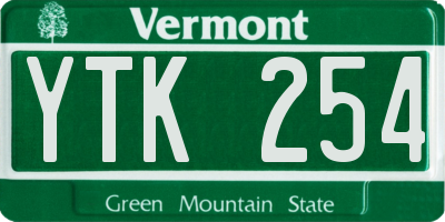 VT license plate YTK254