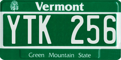 VT license plate YTK256