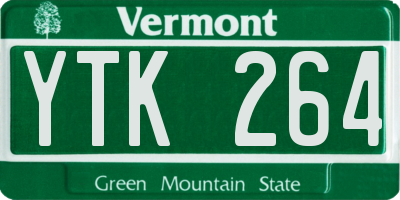 VT license plate YTK264