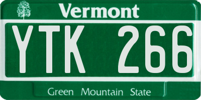 VT license plate YTK266