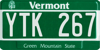 VT license plate YTK267