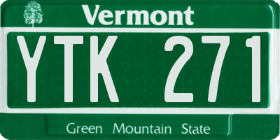 VT license plate YTK271