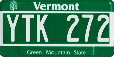 VT license plate YTK272