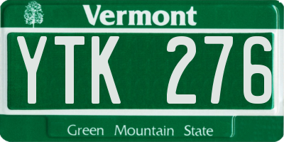 VT license plate YTK276