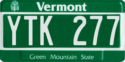 VT license plate YTK277