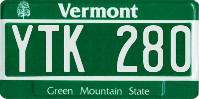 VT license plate YTK280