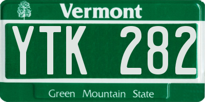 VT license plate YTK282