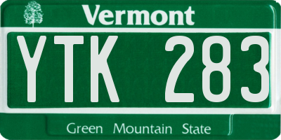 VT license plate YTK283