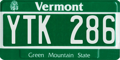 VT license plate YTK286