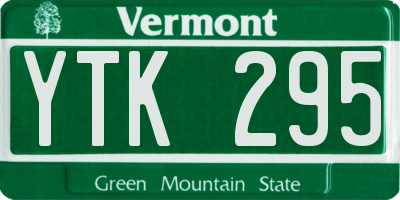 VT license plate YTK295