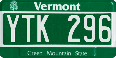VT license plate YTK296