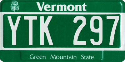 VT license plate YTK297