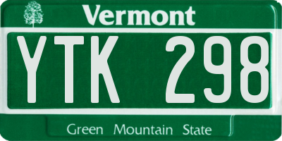 VT license plate YTK298