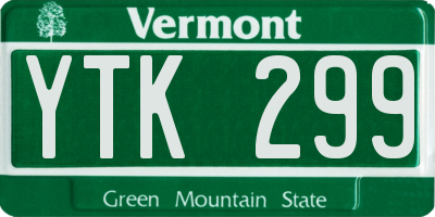VT license plate YTK299