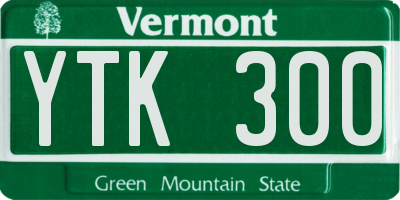 VT license plate YTK300