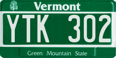 VT license plate YTK302