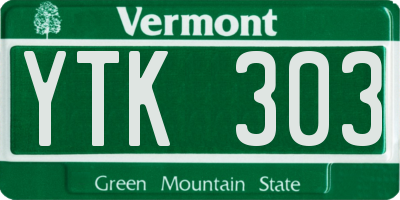 VT license plate YTK303