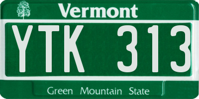 VT license plate YTK313